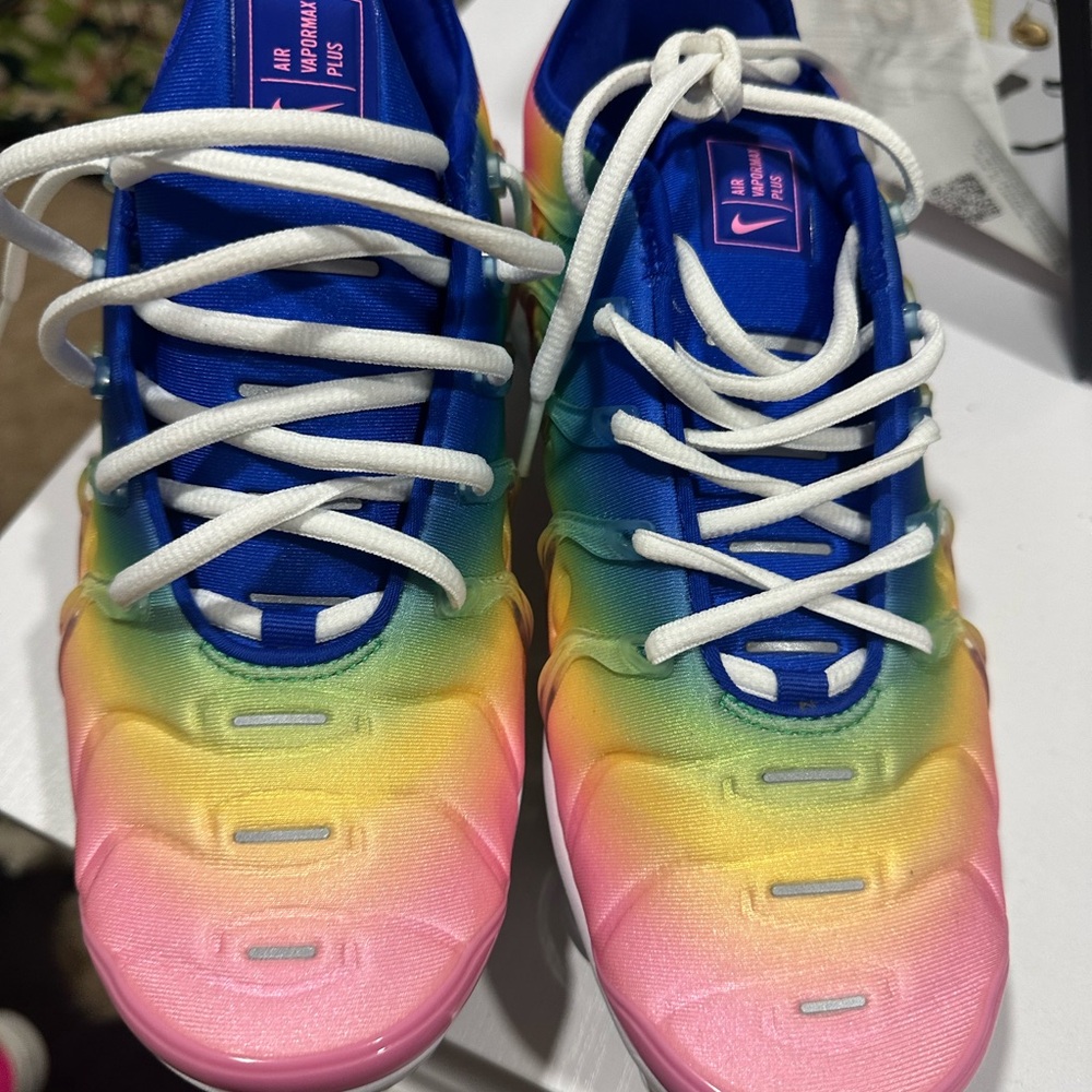 Nike Pink and Blue Athletic Shoes with VaporMax Cushioning